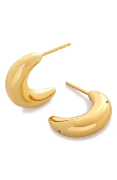 Monica Vinader Gold Crescent Moon Medium Hoop Earrings In 18ct Gold Vermeil