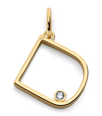 Monica Vinader D Initial Gold Vermeil And Diamond Pendant