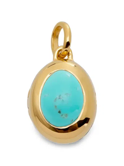 Monica Vinader Womens December Birthstone 18ct Gold Vermeil-plated Sterling Silver Locket In Multi