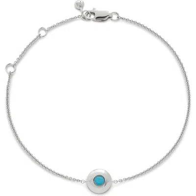 Monica Vinader December Birthstone Turquoise Bracelet In Metallic