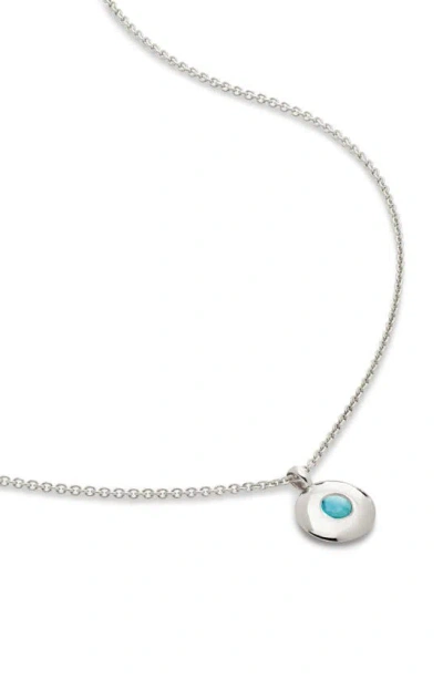 Monica Vinader December Birthstone Turquoise Pendant Necklace In Silver
