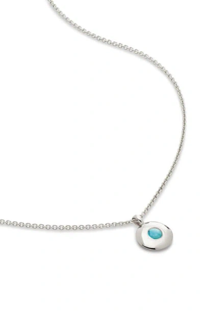 Monica Vinader December Birthstone Turquoise Pendant Necklace In Sterling Silver