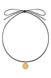 Monica Vinader Deia Pendant Cord Necklace In 18ct Gold Vermeil