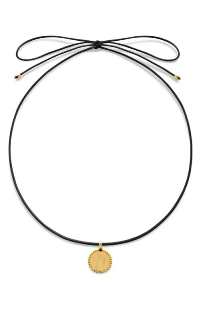 Monica Vinader Deia Pendant Cord Necklace In 18ct Gold Vermeil