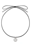 Monica Vinader Deia Pendant Cord Necklace In Sterling Silver