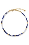 Monica Vinader Womens Delphi Gemstone 18ct Yellow Gold Vermeil And Sodalite Beaded Bracelet Blu In Blue