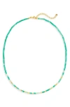 Monica Vinader Delphi Beaded Necklace In Green