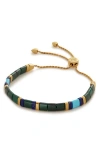 Monica Vinader Delphi Malachite Friendship Bracelet In 18ct Gold Vermeil/ss