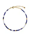 Monica Vinader Womens Delphi Gemstone 18ct Yellow Gold Vermeil And Sodalite Beaded Bracelet Blu In Gold