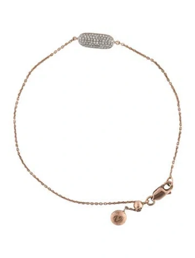 Pre-owned Monica Vinader Diamond Adjustable Bracelet, 8" In Multi