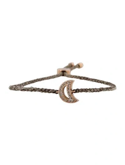 Pre-owned Monica Vinader Diamond Alphabet Moon Friendship Bracelet In Multi