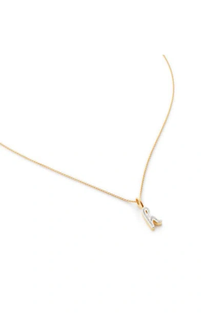Monica Vinader Diamond Alphabet Pendant Necklace In 18ct Gold Vermeil Sterling H