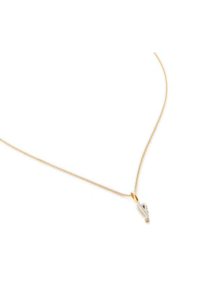 Monica Vinader Diamond Alphabet Pendant Necklace In 18ct Gold Vermeil Sterling P