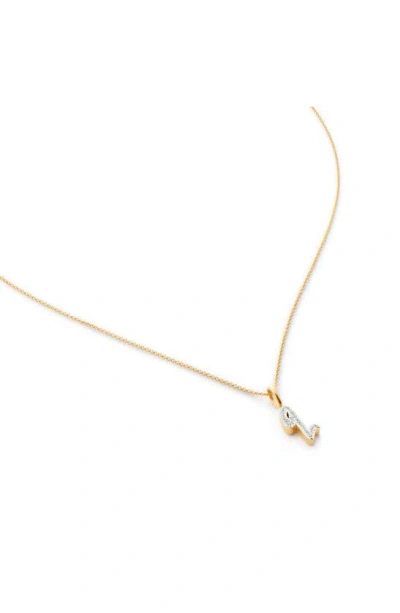 Monica Vinader Diamond Alphabet Pendant Necklace In Gold
