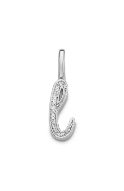 Monica Vinader Diamond Alphabet Pendant In Sterling Silver