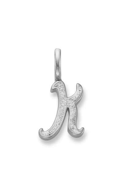 Monica Vinader Diamond Alphabet Pendant In Metallic
