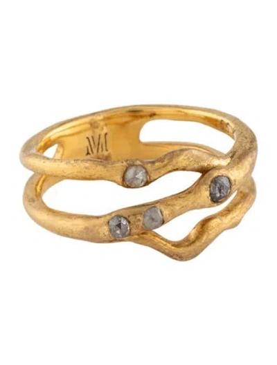 Pre-owned Monica Vinader Diamond Amy Powney Galaxy Pre-stacked Ring In Multicolor