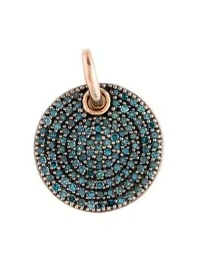 Pre-owned Monica Vinader Diamond Ava Disc Pendant, 0.75" In Multi