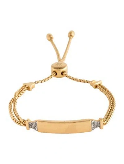 Pre-owned Monica Vinader Diamond Baja Deco Id Bracelet In Multicolor