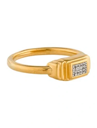 Pre-owned Monica Vinader Diamond Baja Deco Ring In Multi