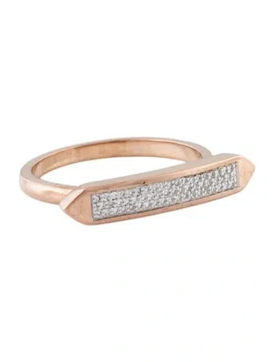 Pre-owned Monica Vinader Diamond Baja Skinny Ring In Multi