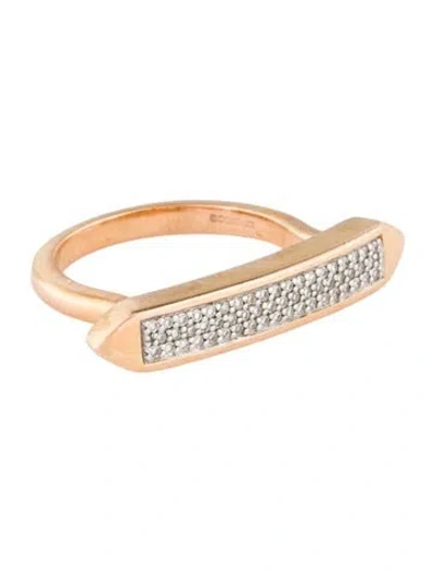 Pre-owned Monica Vinader Diamond Baja Skinny Ring In Multi