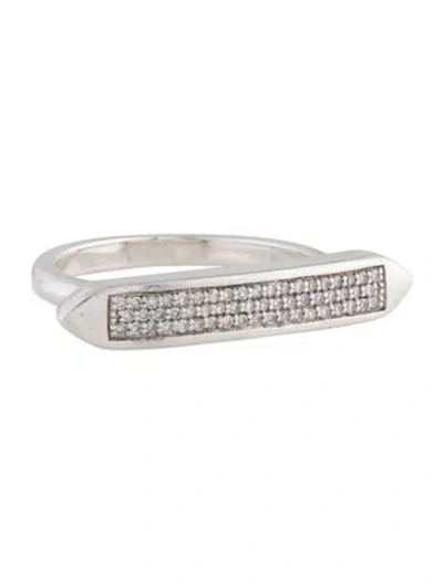 Pre-owned Monica Vinader Diamond Baja Skinny Ring In Multi
