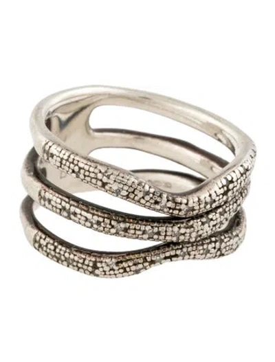 Pre-owned Monica Vinader Diamond Band Ring In Multicolor
