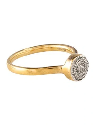 Pre-owned Monica Vinader Diamond Button Ring In Multicolor