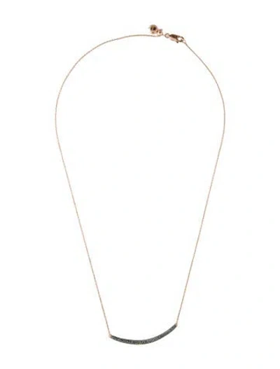 Pre-owned Monica Vinader Diamond Curved Pendant Necklace, 18.25" In Multicolor