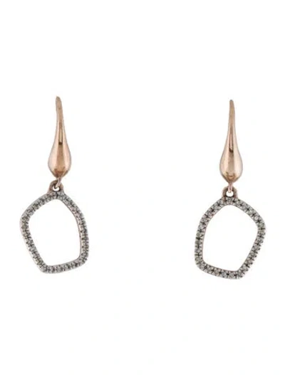 Pre-owned Monica Vinader Diamond Drop Earrings In Multi