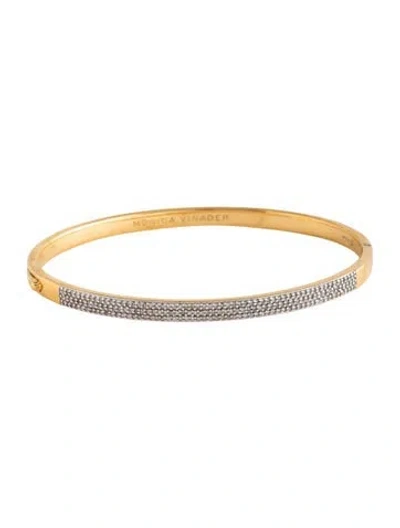 Pre-owned Monica Vinader Diamond Essential Bangle Bracelet, 6.75" In Multicolor