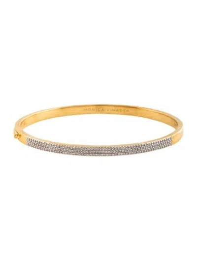 Pre-owned Monica Vinader Diamond Essential Bangle Bracelet, 6.75" In Multicolor