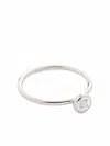 Monica Vinader Sterling Silver Diamond Essential Ring Diamond In Silver
