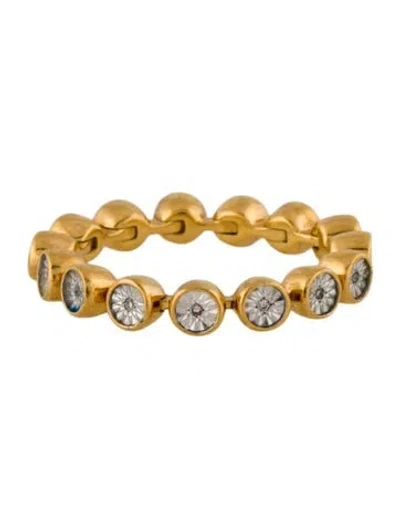 Pre-owned Monica Vinader Diamond Essential Tennis Ring In Multi