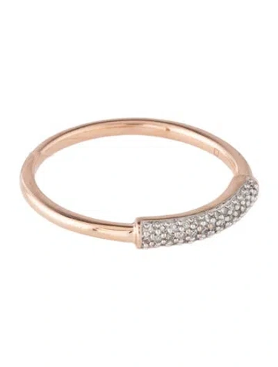 Pre-owned Monica Vinader Diamond Fiji Bar Band Ring In Multicolor