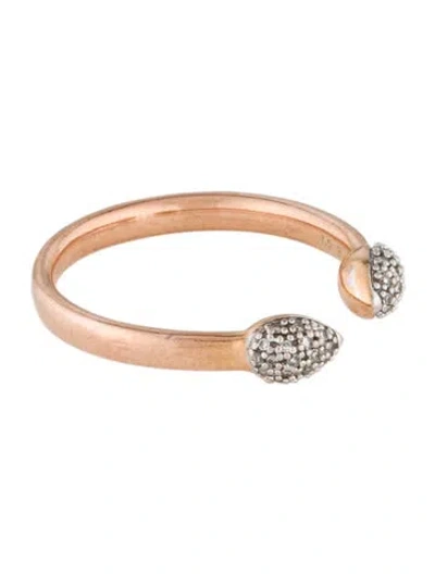 Pre-owned Monica Vinader Diamond Fiji Bud Stacking Ring In Multi