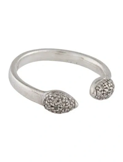 Pre-owned Monica Vinader Diamond Fiji Bud Stacking Ring In Multicolor