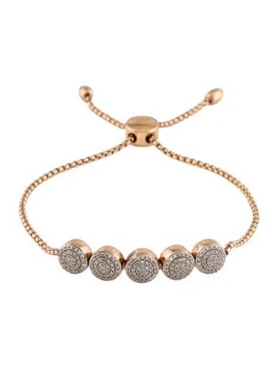 Pre-owned Monica Vinader Diamond Fiji Button Friendship Chain Bracelet, 9.25" In Multi