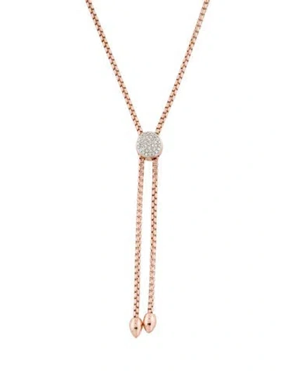 Pre-owned Monica Vinader Diamond Fiji Button Lariat Adjustable Necklace, 22.5" In Multi