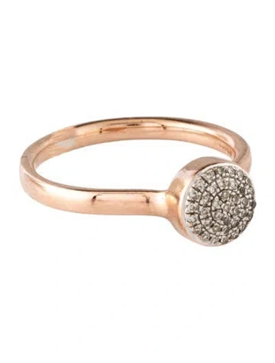 Pre-owned Monica Vinader Diamond Fiji Button Ring In Multicolor