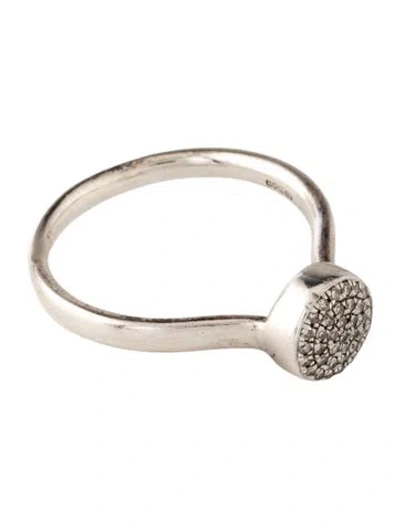Pre-owned Monica Vinader Diamond Fiji Button Ring In Multicolor