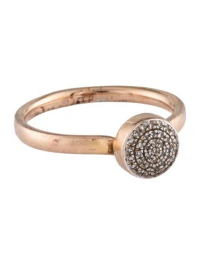 Pre-owned Monica Vinader Diamond Fiji Button Ring In Multicolor