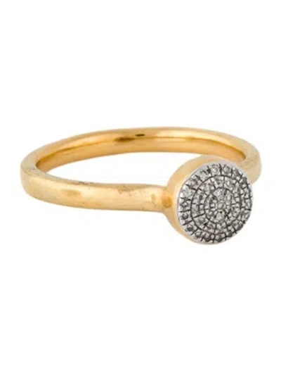 Pre-owned Monica Vinader Diamond Fiji Button Stacking Ring In Multi