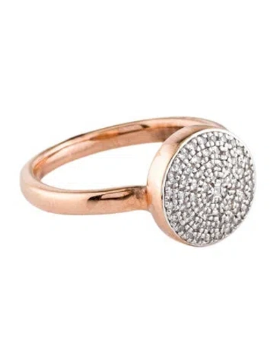 Pre-owned Monica Vinader Diamond Fiji Large Button Stacking Ring In Multi