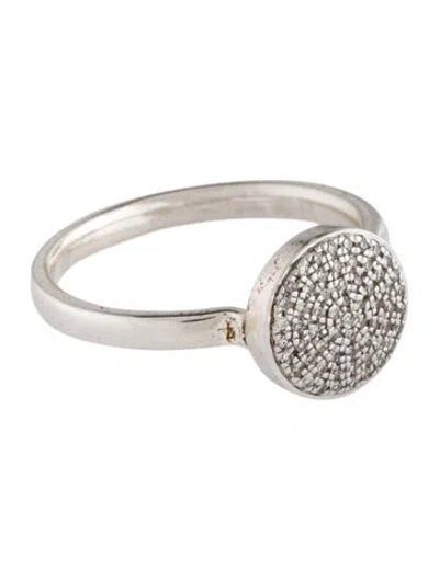 Pre-owned Monica Vinader Diamond Fiji Large Button Stacking Ring In Multi