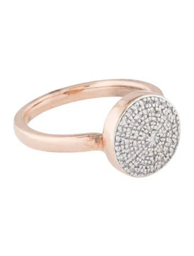 Pre-owned Monica Vinader Diamond Fiji Large Button Stacking Ring In Multicolor
