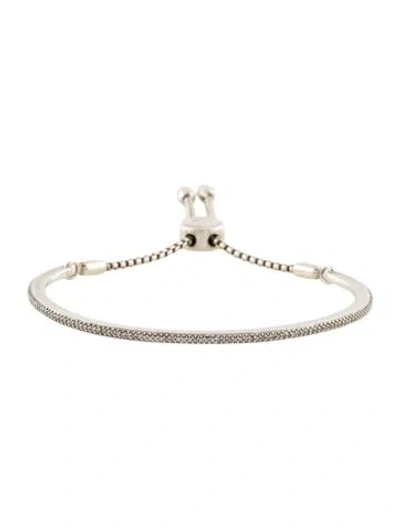 Pre-owned Monica Vinader Diamond Fiji Skinny Bar Friendship Bracelet, 7" In Multi