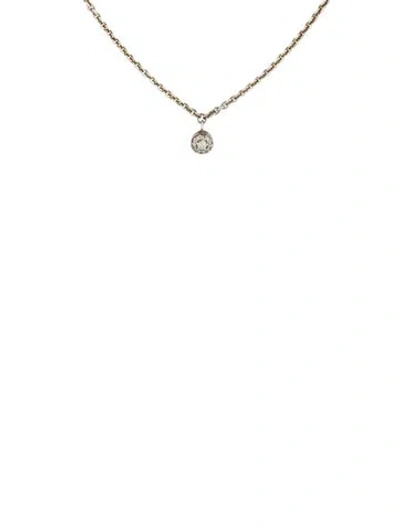 Pre-owned Monica Vinader Diamond Fiji Tiny Button Pendant Necklace In Multi