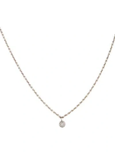 Pre-owned Monica Vinader Diamond Fiji Tiny Button Single Pendant Necklace, 17.5" In Multicolor
